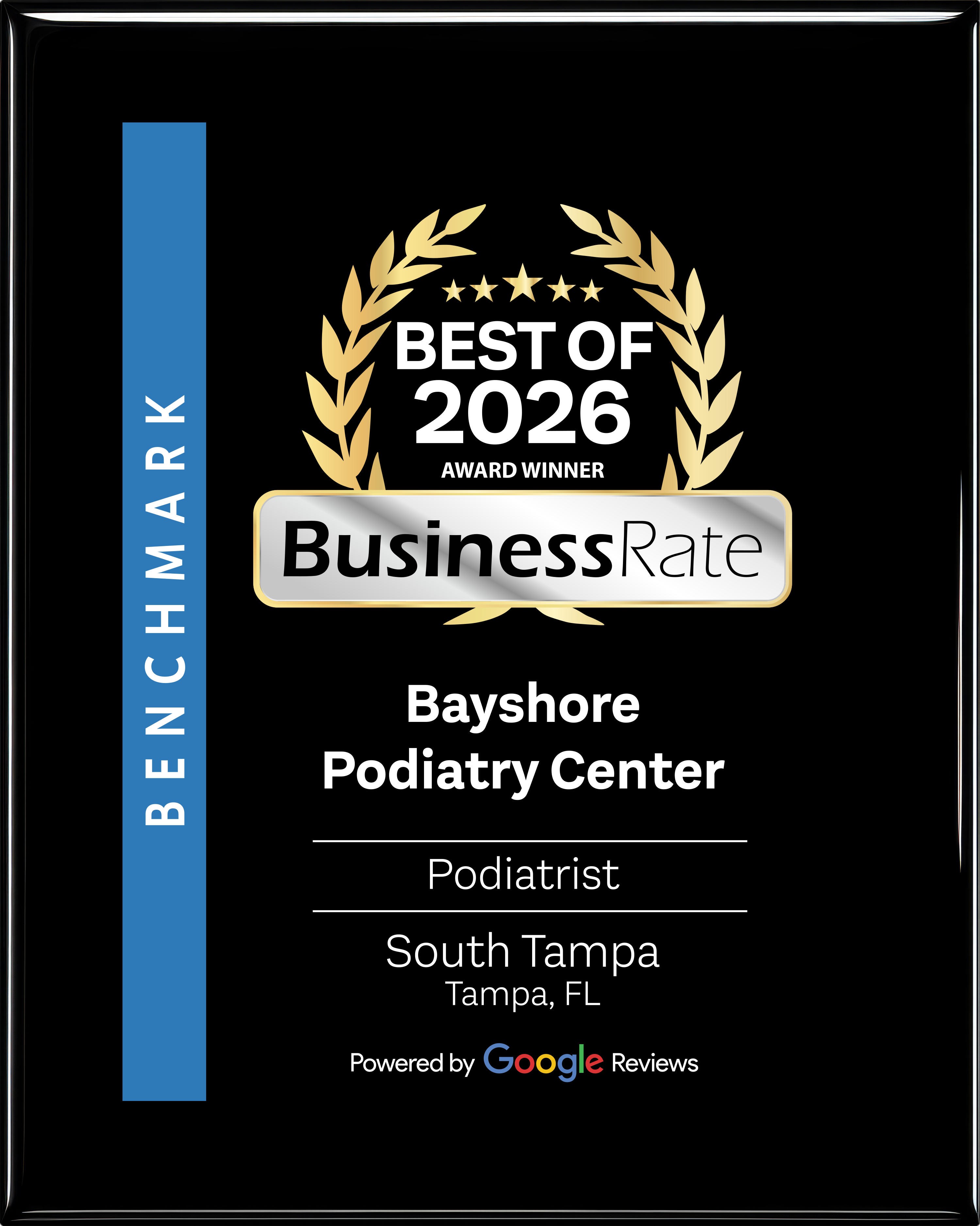 Logo Recognizing Bayshore Podiatry Center's affiliation with businessRate 2026