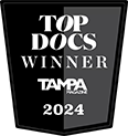 Logo Recognizing Bayshore Podiatry Center's affiliation with Top Docs Winner, Tampa, 2024